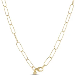 Toscano 18-Inch Sparkle Link Necklace, 14K Yellow Gold Outlet