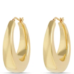 Toscano Large Graduated Hoop Earrings, 14K Yellow Gold New
