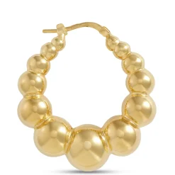 Toscano Large Graduated Shrimp Hoop Earrings, 14K Yellow Gold Hot