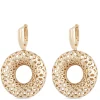 Toscano Lattice Donut Hoop Earrings, 14K Yellow Gold Hot