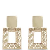 Toscano Lattice Square Doorknocker Earrings, 14K Yellow Gold Outlet