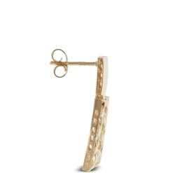 Toscano Lattice Square Doorknocker Earrings, 14K Yellow Gold Outlet