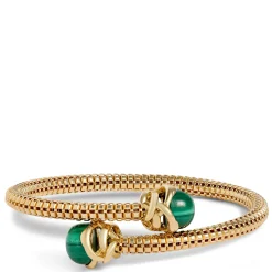 Toscano Malachite Tipped Bangle, 14K Yellow Gold Best