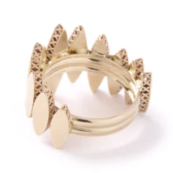 Toscano Marquise Shaped Station Ring, 14K Yellow Gold Size 7 New
