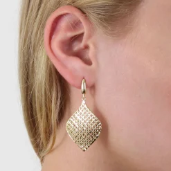 Toscano Mesh Fan Drop Earrings 14K Hot