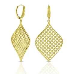 Toscano Mesh Fan Drop Earrings 14K Hot