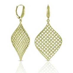 Toscano Mesh Fan Drop Earrings 14K Hot