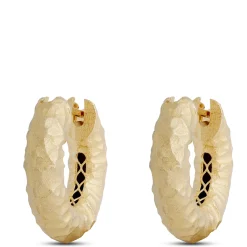 Toscano 18MM Hammered Hoop Earrings, 14K Yellow Gold Best