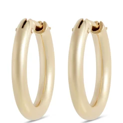 Toscano 21MM Oval Hoop Earrings, 14K Yellow Gold New