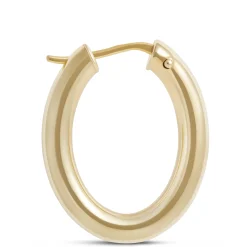 Toscano 21MM Oval Hoop Earrings, 14K Yellow Gold New