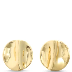 Toscano 20MM Rippled Button Stud Earrings, 14K Yellow Gold Discount