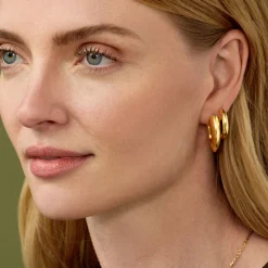 Toscano 21MM Round Hoop Earrings, 14K Yellow Gold Best