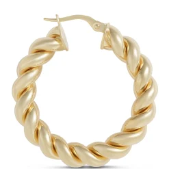 Toscano 30MM Twisted Hoop Earrings, 14K Yellow Gold Clearance
