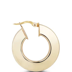 Toscano 6MM Wide Square Tube Hoop Earrings 14K Hot