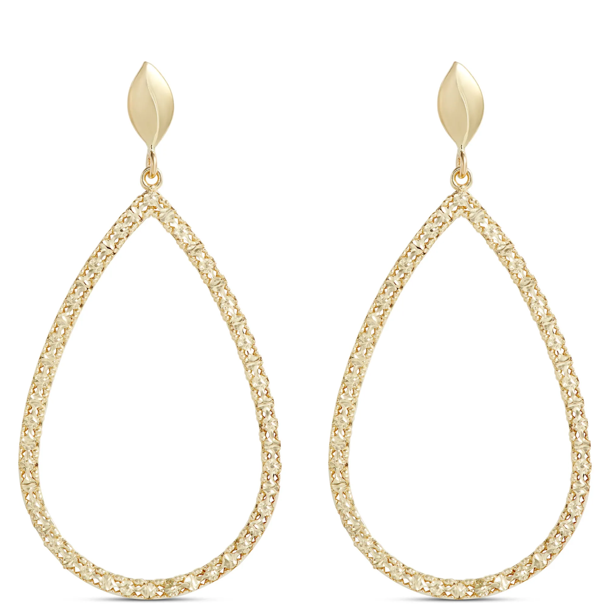 Toscano Open Pear Drop Earrings, 14K Yellow Gold Best