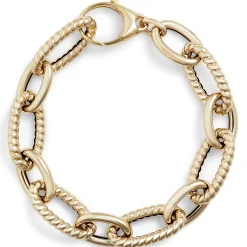Toscano Oval and Twisted Link Bracelet, 14K Yellow Gold Online
