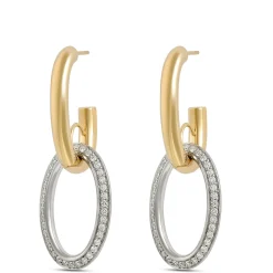 Toscano Oval Drop Diamond Earrings, 18K Yellow Gold Sale