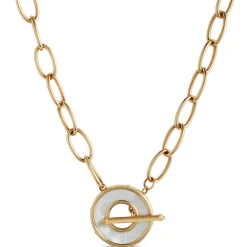 Toscano Oval Link Mother-of-Pearl Toggle Chain, 14K Yellow Gold Outlet
