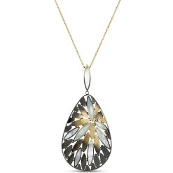 Toscano Pear Shaped Mother of Pearl Pendant, 14K Yellow Gold Outlet