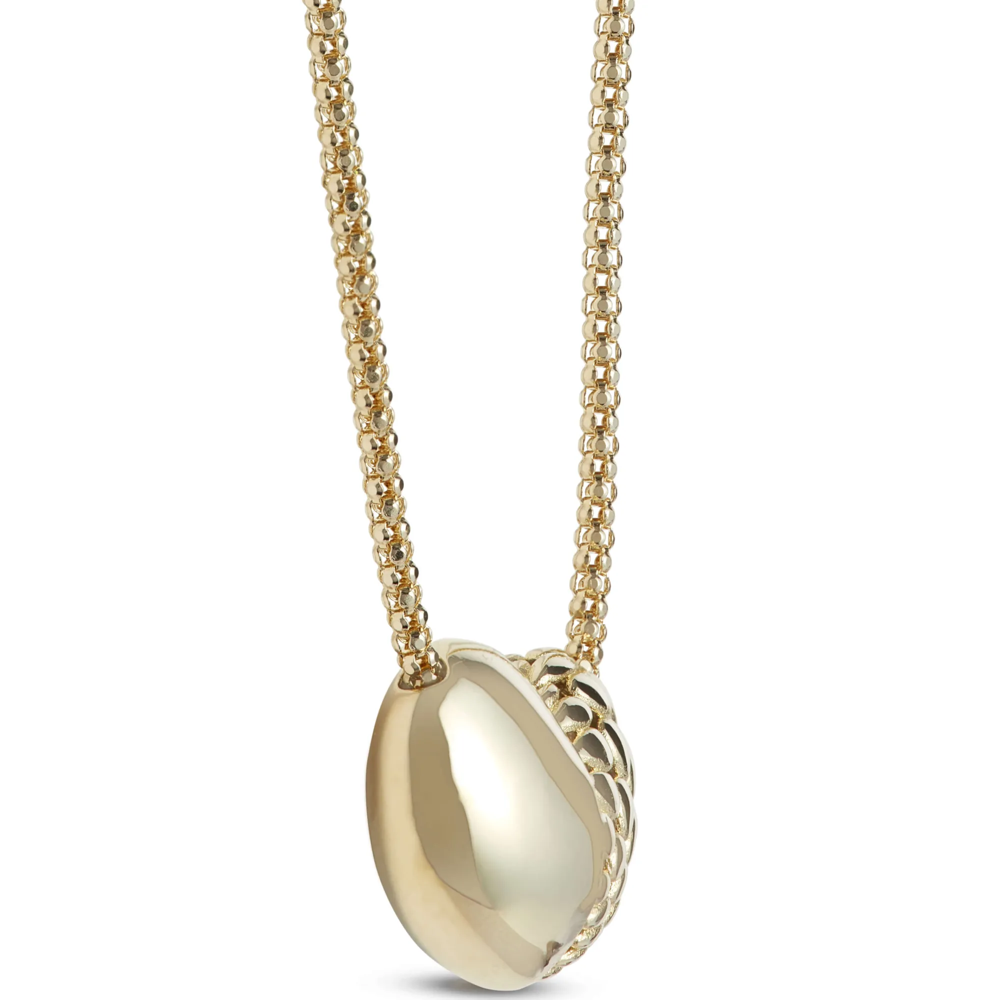 Toscano Puffed Heart Necklace, 14K Yellow Gold Discount