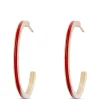 Toscano Red Enamel Hoop Earrings, 14k Yellow Gold Online