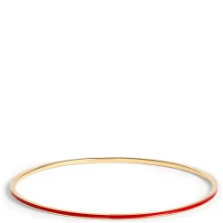 Toscano Red Enamel Slip On Bangle, 14K Yellow Gold Sale