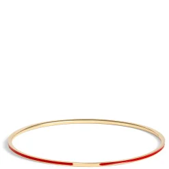 Toscano Red Enamel Slip On Bangle, 14K Yellow Gold Sale