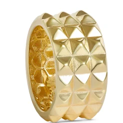 Toscano 3-Row Pyramid Ring, 14K Yellow Gold Size 8 Hot