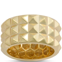 Toscano 3-Row Pyramid Ring, 14K Yellow Gold Size 8 Hot