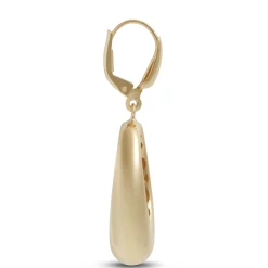 Toscano Satin Oval Drop Earrings, 14K Yellow Gold Hot