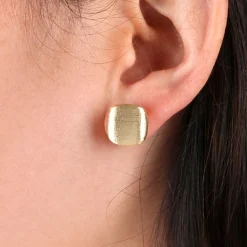 Toscano Satin Square Earrings 14K New