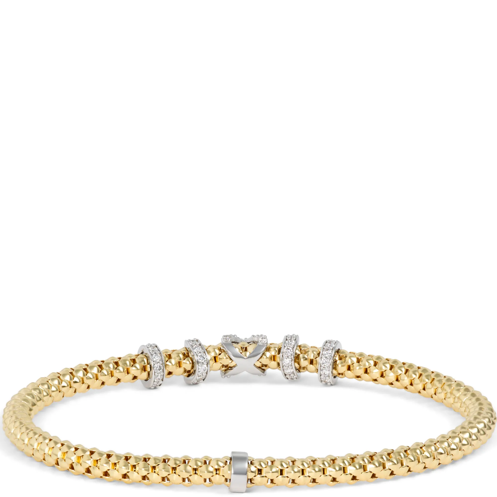 Toscano Stretchy Bracelet, ½ Carat Total Weight, 18K Yellow Gold Online
