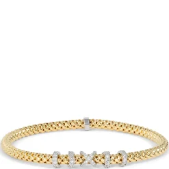 Toscano Stretchy Bracelet, ½ Carat Total Weight, 18K Yellow Gold Online