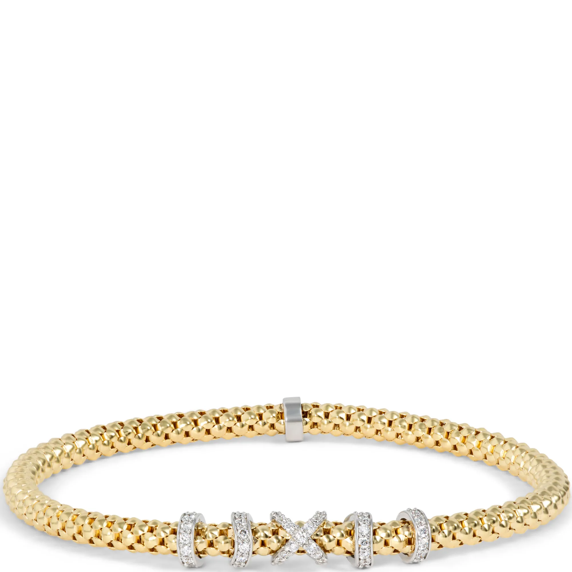 Toscano Stretchy Bracelet, ½ Carat Total Weight, 18K Yellow Gold Online