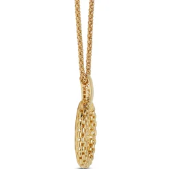 Toscano Textured Oval Drop Pendant, 14K Yellow Gold Discount