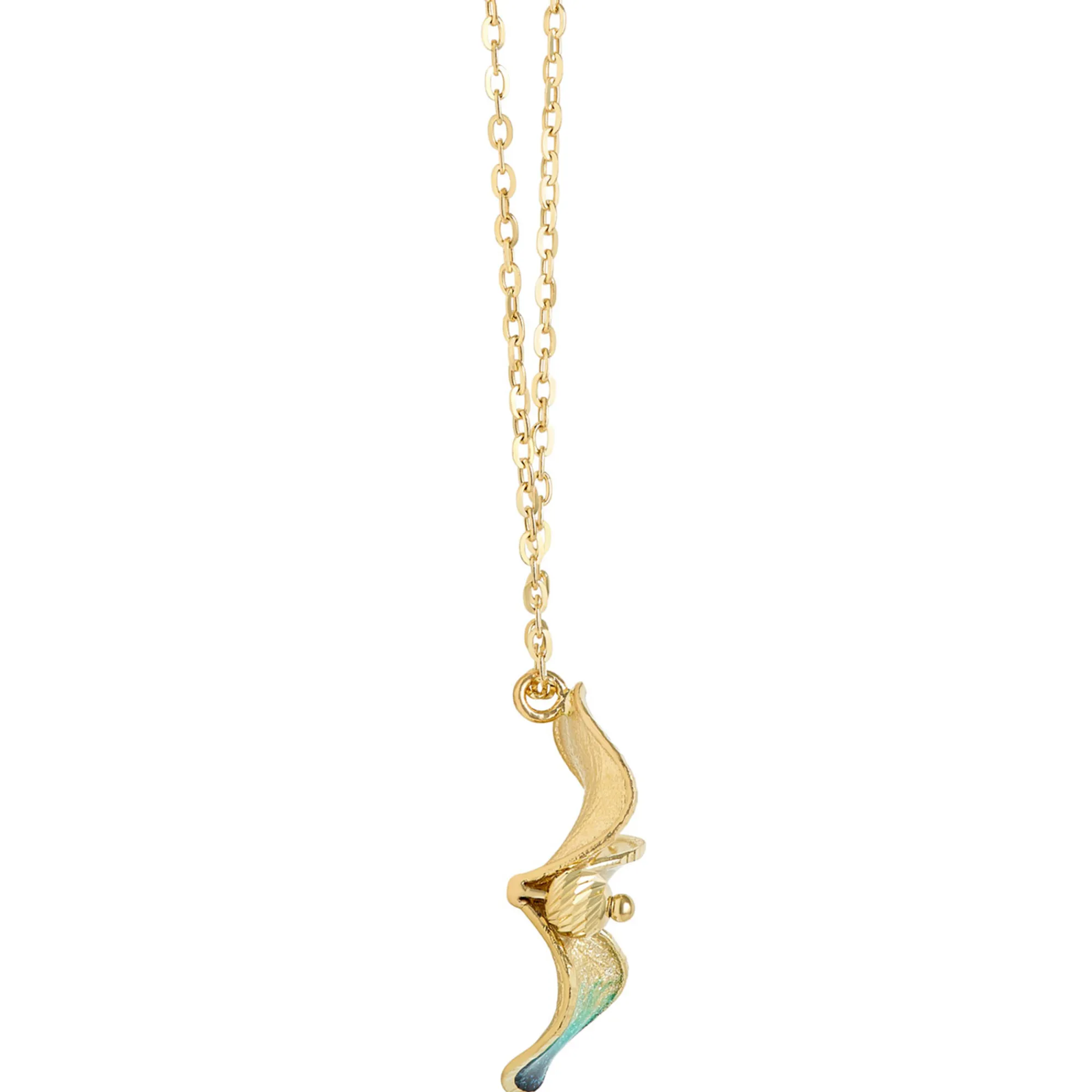 Toscano Three-Petal Floral Enamel Necklace, 14K Yellow Gold Clearance