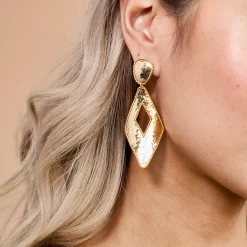 Toscano Triangle Drop Earrings, 14K Yellow Gold Discount