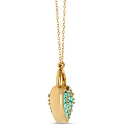 Toscano Turquoise Bead Padlock Pendant Necklace, 14K Yellow Gold Online