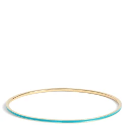 Toscano Turquoise Enamel Slip On Bangle, 14K Yellow Gold Hot