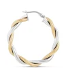 Toscano Twisted Hoop Two-Tone Earrings 14K