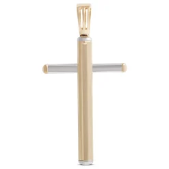 Toscano Two-Tone Cross Pendant, 14K Gold Discount