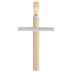 Toscano Two-Tone Cross Pendant, 14K Gold Discount