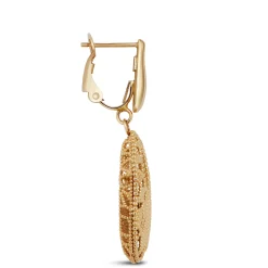 Toscano Two-Tone Mirrored & Beaded Pear Shaped Drop Earrings 14K Outlet