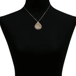 Toscano Two-Tone Woven Pear Necklace 14K New