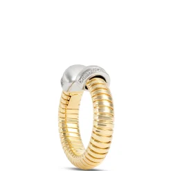Toscano With Diamonds Domed Tubogas Ring, 18K Yellow Gold Online