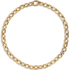 Toscano with Diamonds 18-Inch Oval Link Chain, 18K Yellow Gold Outlet