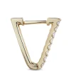 Triangle Diamond Hoop Earrings, 14K Yellow Gold Hot