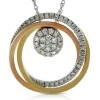 Tri-Color Circle Diamond Convertible Pendant 14K Sale