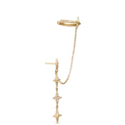 Triple Star Dangle Earring, 14k Gold Discount
