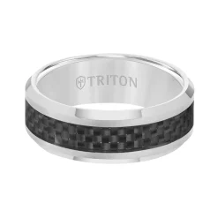 Triton Contemporary Comfort Fit Carbon Fiber Band in Grey Tungsten, 8 mm Best